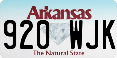 AR license plate 920WJK