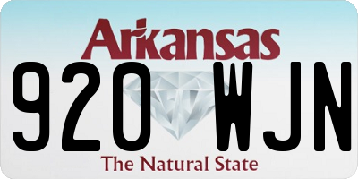 AR license plate 920WJN