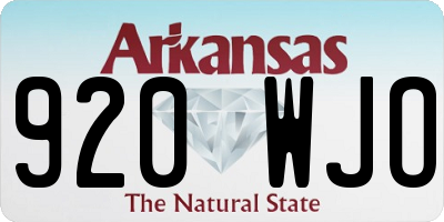 AR license plate 920WJO