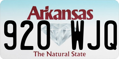 AR license plate 920WJQ