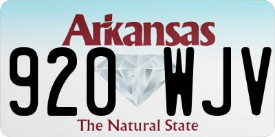 AR license plate 920WJV