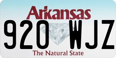 AR license plate 920WJZ