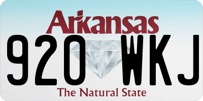 AR license plate 920WKJ