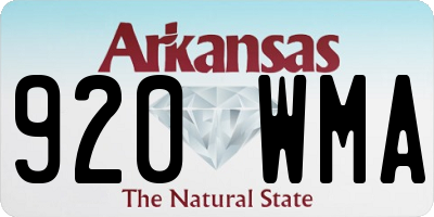 AR license plate 920WMA