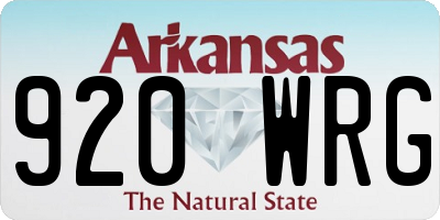 AR license plate 920WRG