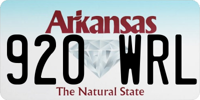 AR license plate 920WRL