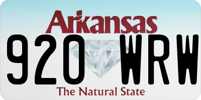 AR license plate 920WRW