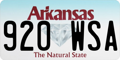 AR license plate 920WSA