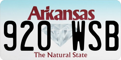 AR license plate 920WSB