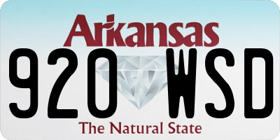AR license plate 920WSD