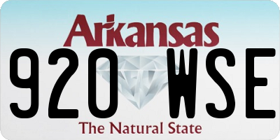 AR license plate 920WSE