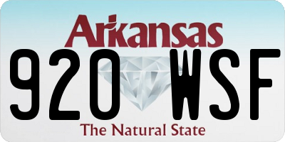 AR license plate 920WSF