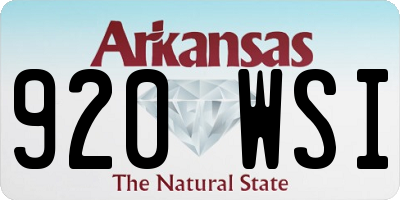 AR license plate 920WSI