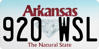 AR license plate 920WSL