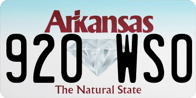 AR license plate 920WSO