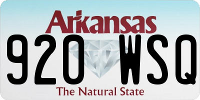 AR license plate 920WSQ