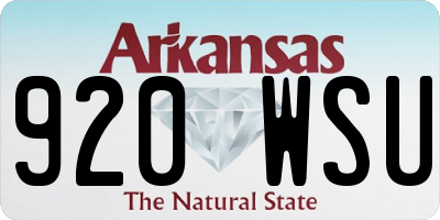 AR license plate 920WSU