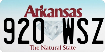 AR license plate 920WSZ