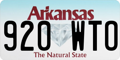 AR license plate 920WTO