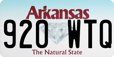 AR license plate 920WTQ