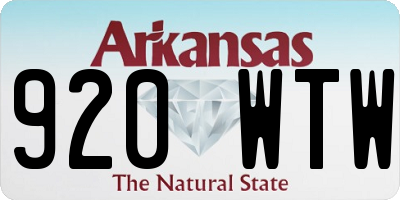 AR license plate 920WTW