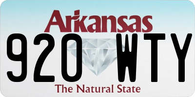 AR license plate 920WTY