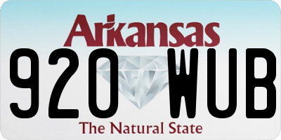 AR license plate 920WUB