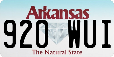 AR license plate 920WUI