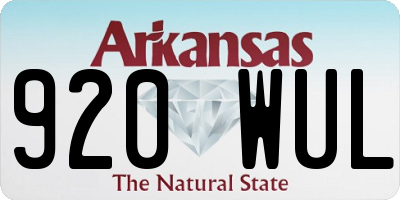 AR license plate 920WUL