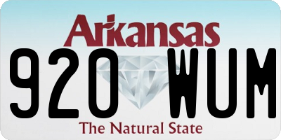 AR license plate 920WUM