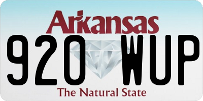 AR license plate 920WUP
