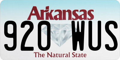 AR license plate 920WUS
