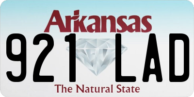 AR license plate 921LAD