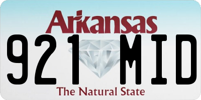 AR license plate 921MID