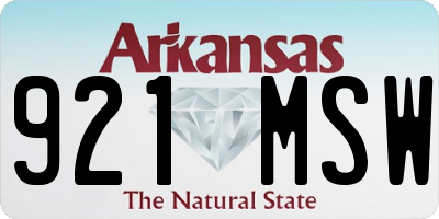 AR license plate 921MSW