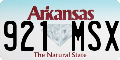 AR license plate 921MSX