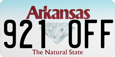 AR license plate 921OFF