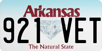 AR license plate 921VET
