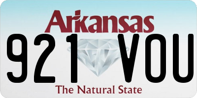 AR license plate 921VOU