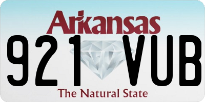 AR license plate 921VUB