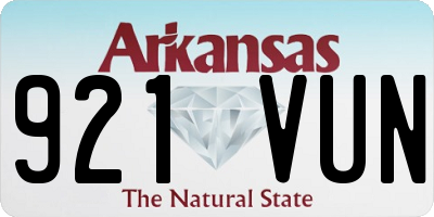 AR license plate 921VUN