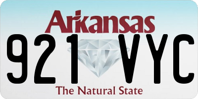 AR license plate 921VYC