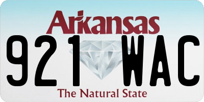 AR license plate 921WAC