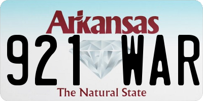 AR license plate 921WAR