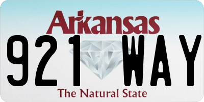 AR license plate 921WAY
