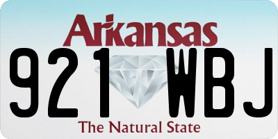 AR license plate 921WBJ