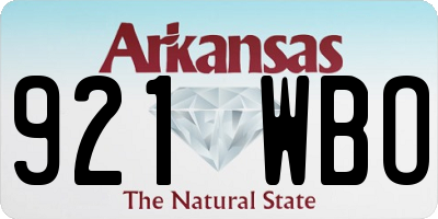 AR license plate 921WBO
