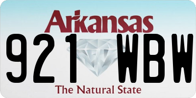 AR license plate 921WBW