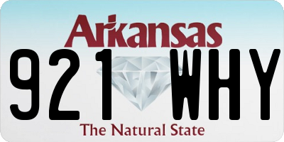 AR license plate 921WHY