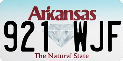 AR license plate 921WJF